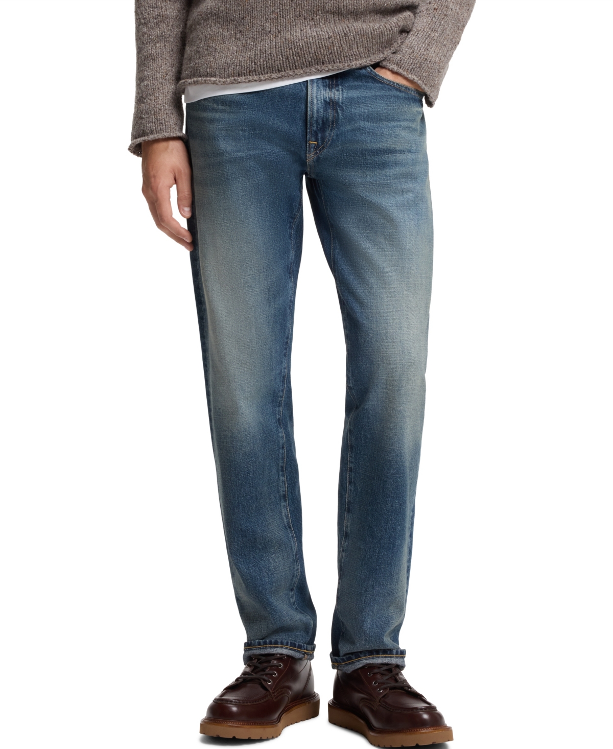Boss by Beckham Men's Slim-Fit Straight-Leg Denim Jeans