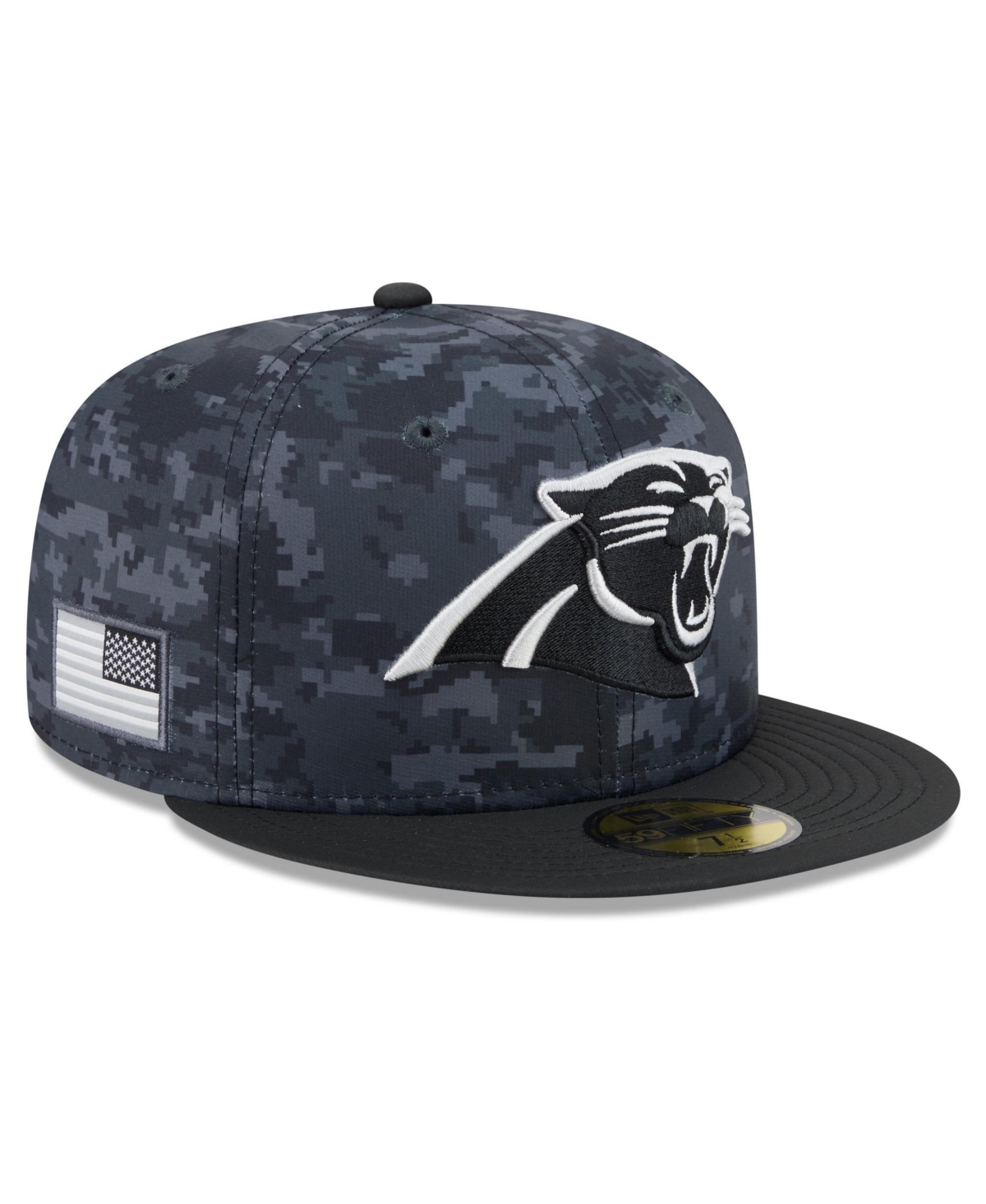 New Era Men's Black Carolina Panthers 2026 Salute To Service 59FIFTY Fitted Hat - Black