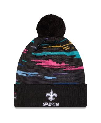 Men's Black New Orleans Saints 2026 NFL Crucial Catch Cuffed Knit with Pom Hat
