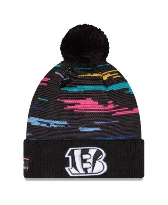 Men's Black Cincinnati Bengals 2026 NFL Crucial Catch Cuffed Knit with Pom Hat