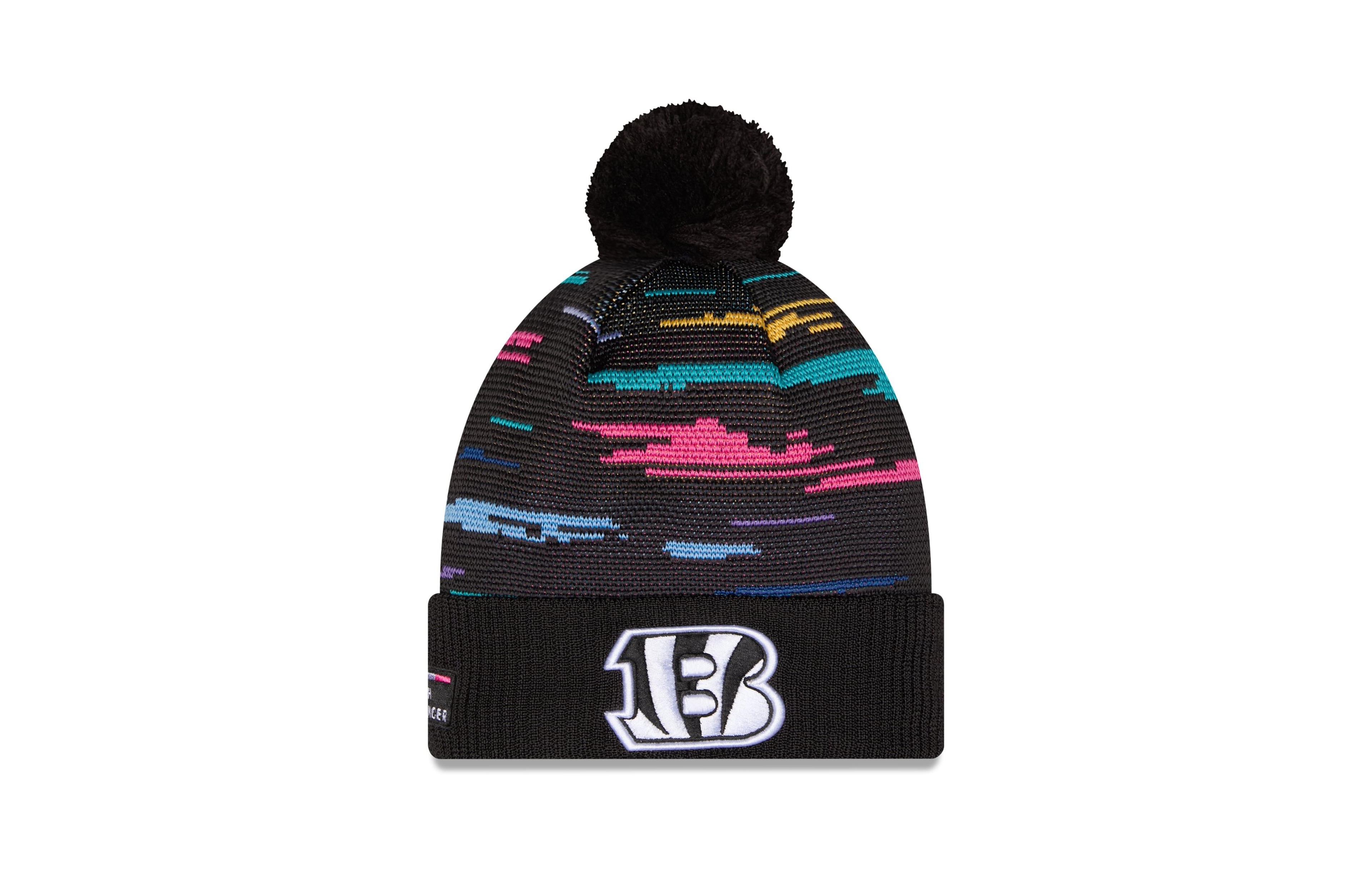 New Era Men's Black Cincinnati Bengals 2026 Nfl Crucial Catch Cuffed Knit with Pom Hat