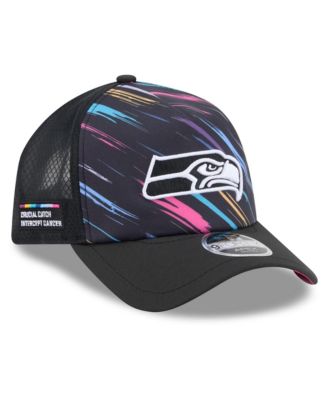 Men's Black Seattle Seahawks 2026 NFL Crucial Catch 9FORTY Apex Adjustable Hat