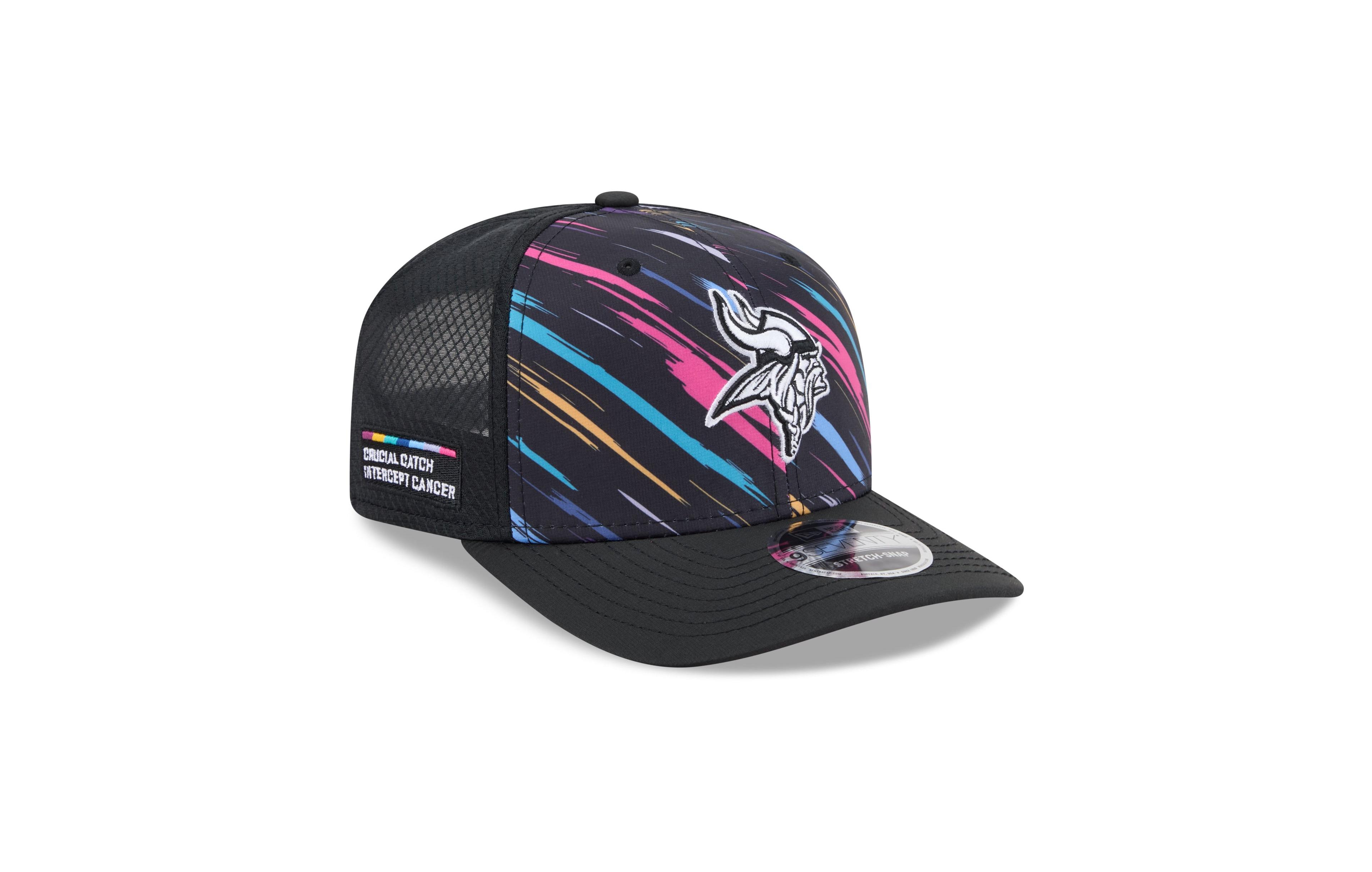 New Era Big Boys' and Girls' Black Minnesota Vikings 2026 Nfl Crucial Catch 9SEVENTY Adjustable Trucker Hat