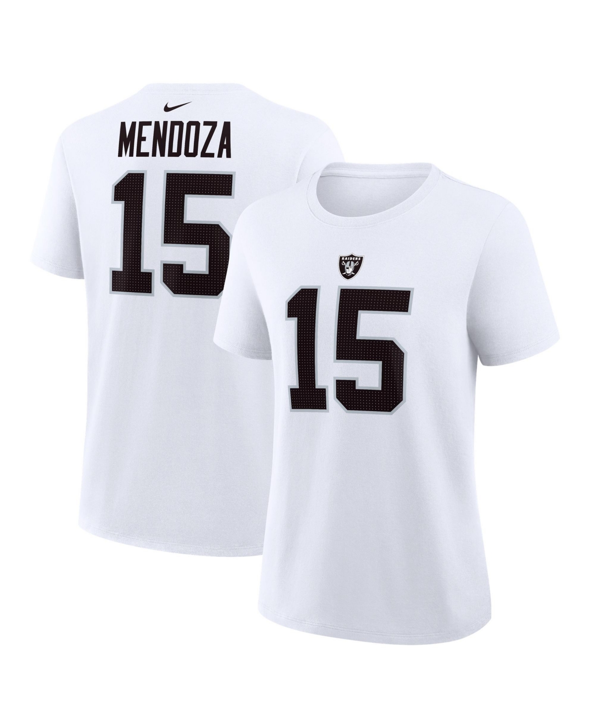Nike Women's Fernando Mendoza White Las Vegas Raiders Name & Number T-Shirt