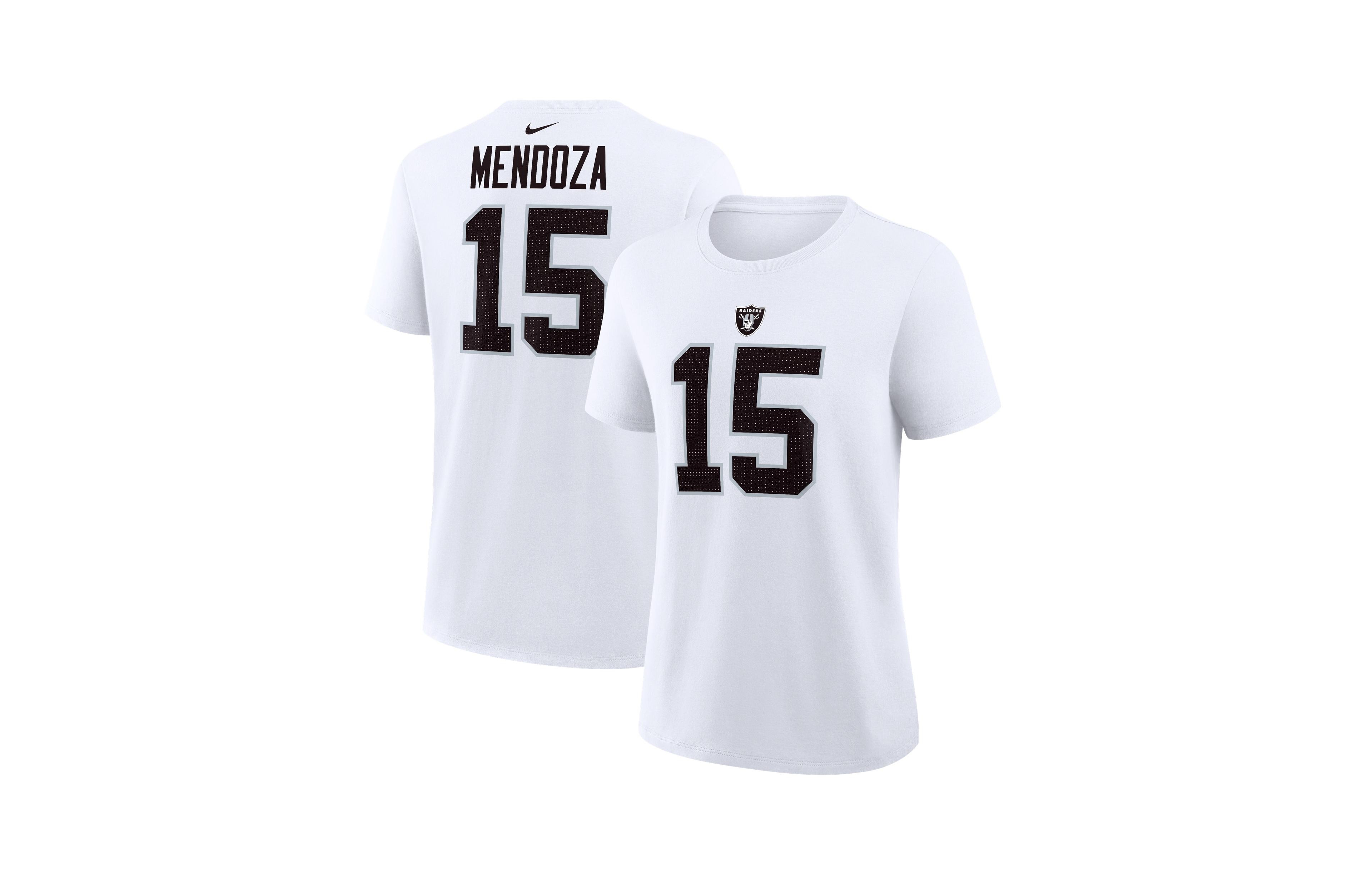 Nike Women's Fernando Mendoza White Las Vegas Raiders Name & Number T-Shirt