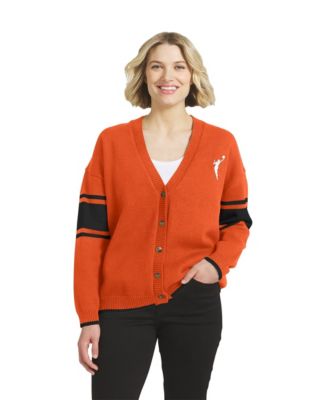 Women's Orange WNBA Button-Up Cardigan Sweater