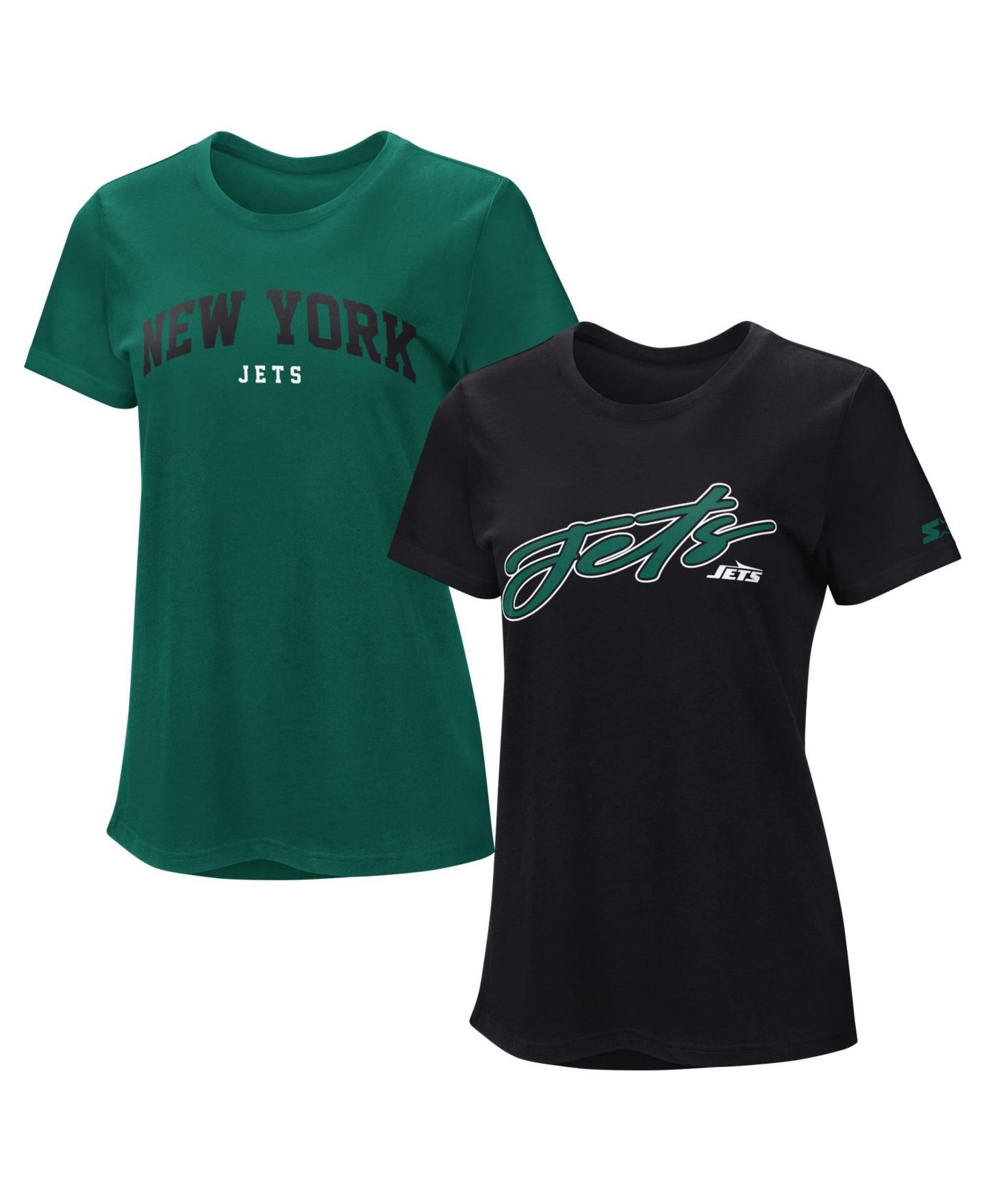 Женские футболки Starter Green/Black New York Jets T-Shirt Combo Pack — фото 1