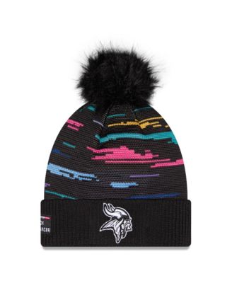 Women's Black Minnesota Vikings 2026 NFL Crucial Catch Cuffed Knit with Pom Hat