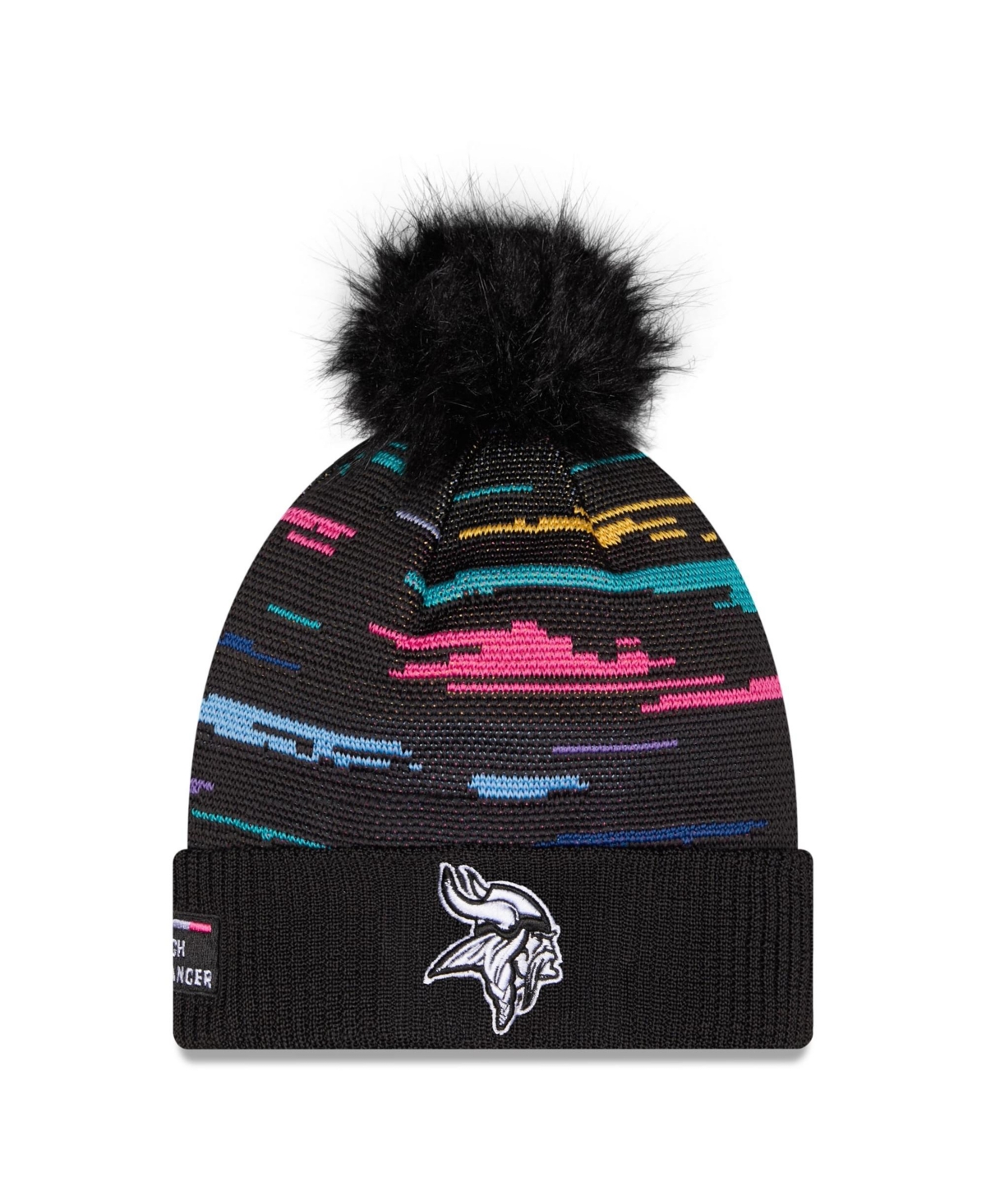 New Era Women's Black Minnesota Vikings 2026 Nfl Crucial Catch Cuffed Knit with Pom Hat - Black