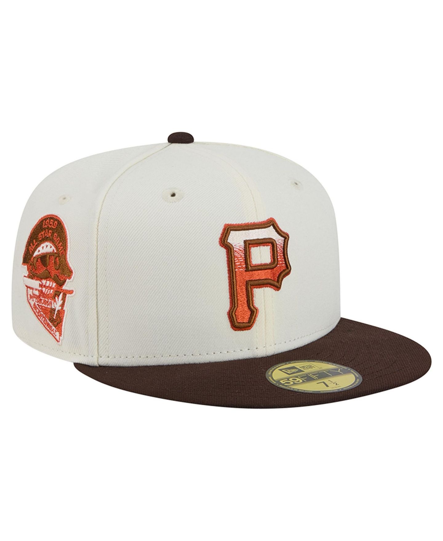 Мужская кепка New Era Natural/Brown Pittsburgh Pirates Pumpkin Spice 59FIFTY Fitted Hat — фото 1