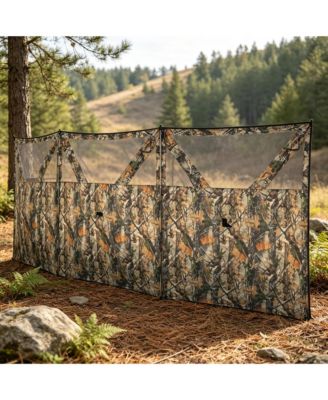 Camouflage Hunting Blind - 3-Panel 176" x 58.3" with Quick-Access See Through Windows for Fast Setup Hunting and Camping