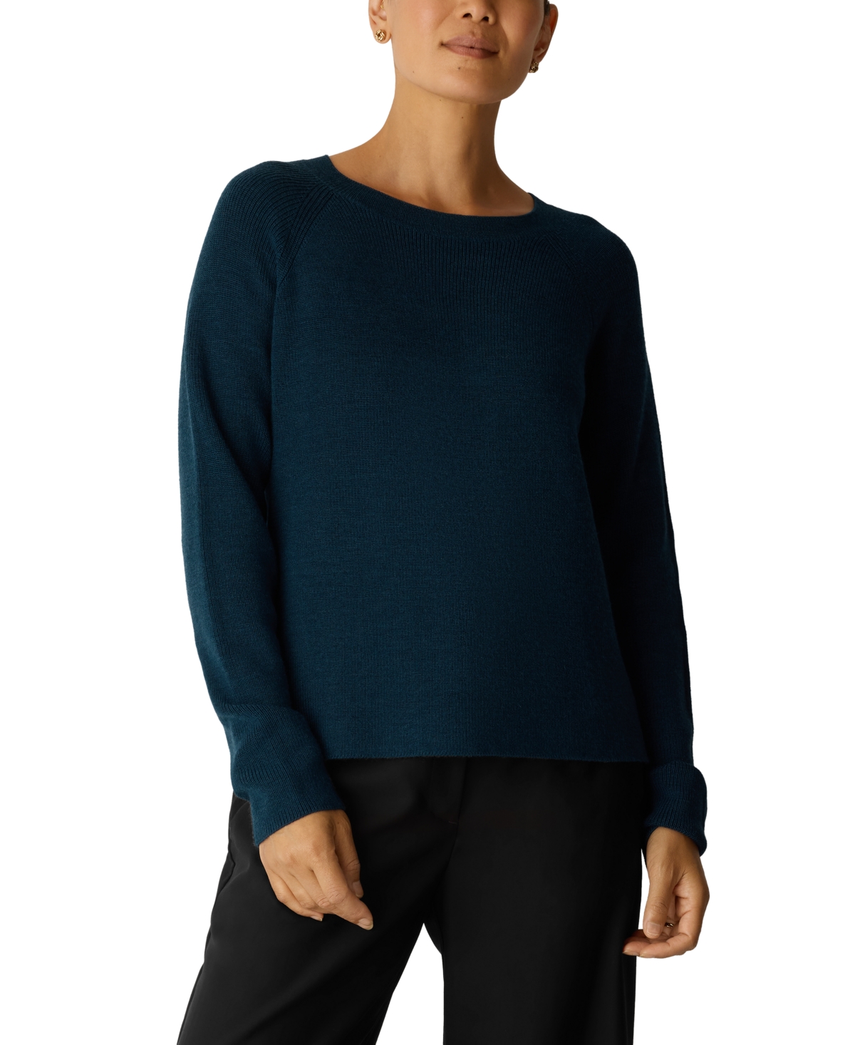 Eileen Fisher Women's Extra Fine Merino Wool Long-Sleeve Crewneck Sweater
