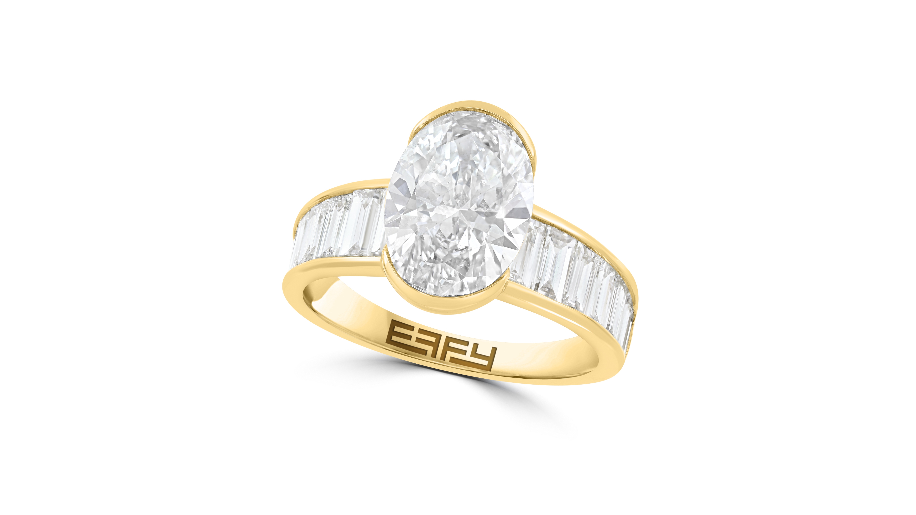 Effy Certified Lab Grown Diamond Oval Ring (4-1/3 ct. t.w.) in 14K Yellow Gold