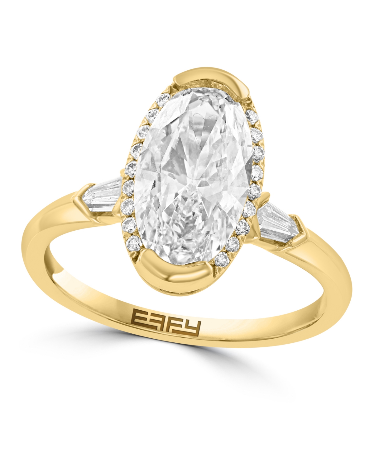Effy Certified Lab Grown Diamond Oval Ring (2-1/4 ct. t.w.) in 14K Yellow Gold