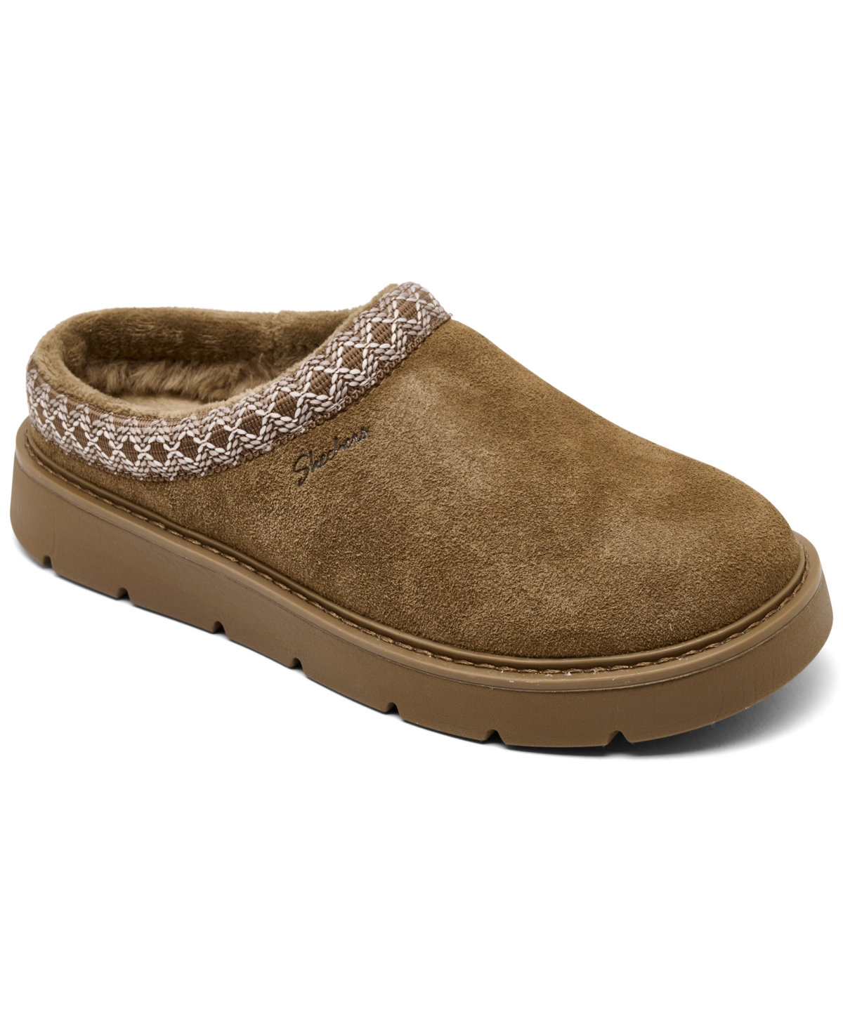 Skechers Women's Cozy Cascade Memory Foam Open-Back Lining Clog Slippers from Finish Line - Chestnut