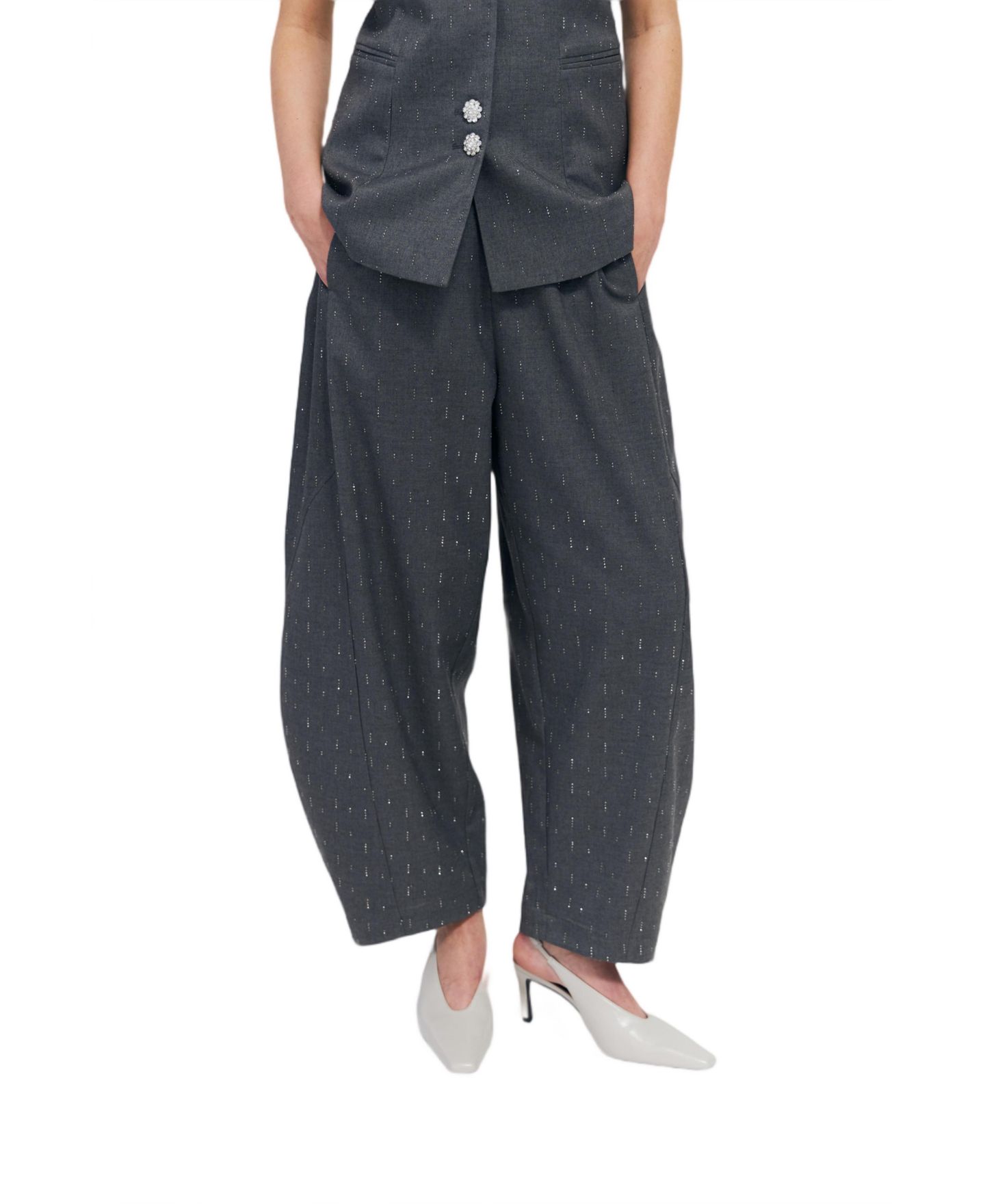 Женские брюки CRAS Richa Pleated High-Waist Wide-Leg — фото 4