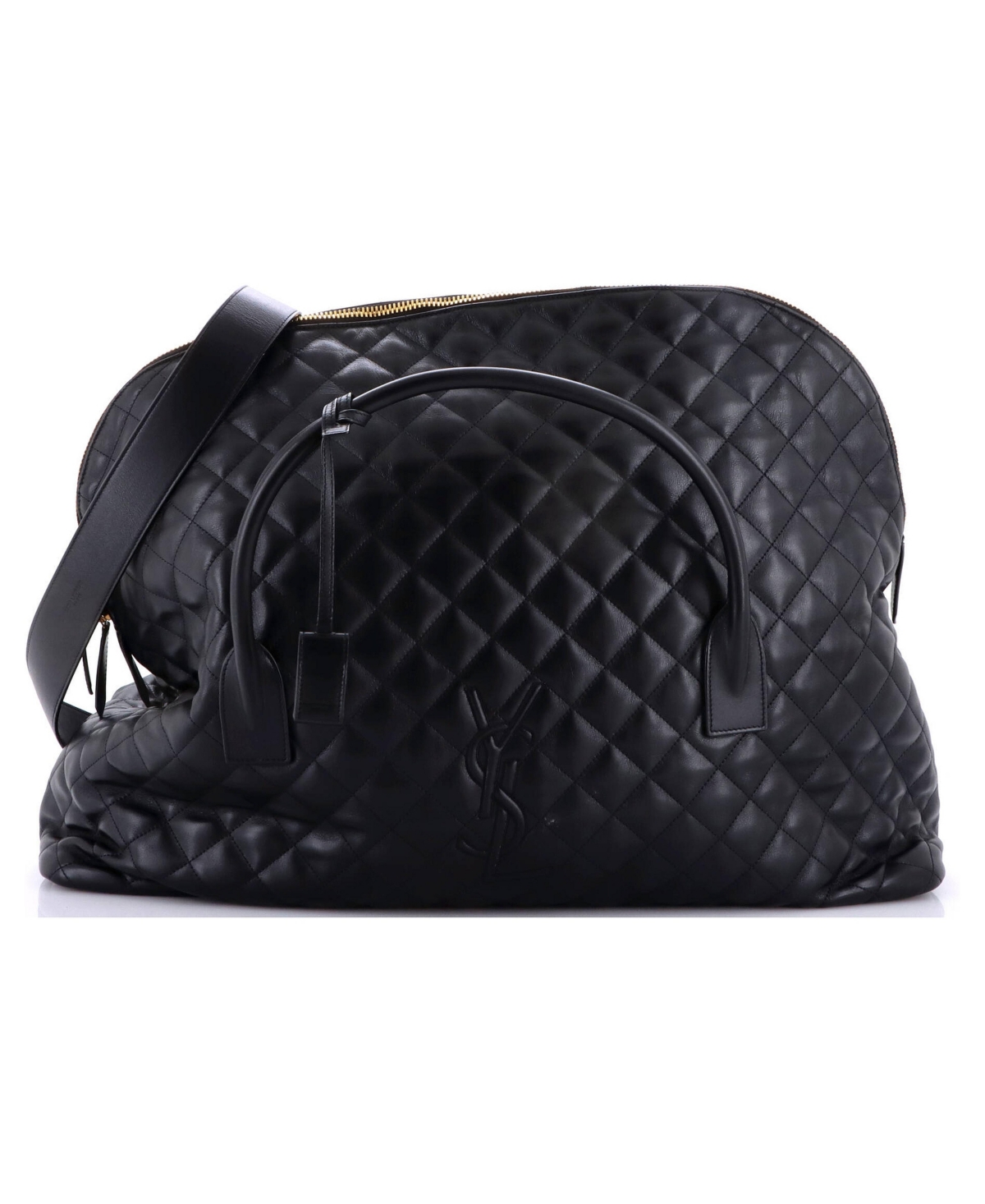 Pre-Owned Saint Laurent Es Giant Travel Bag Quilted Leather - Black