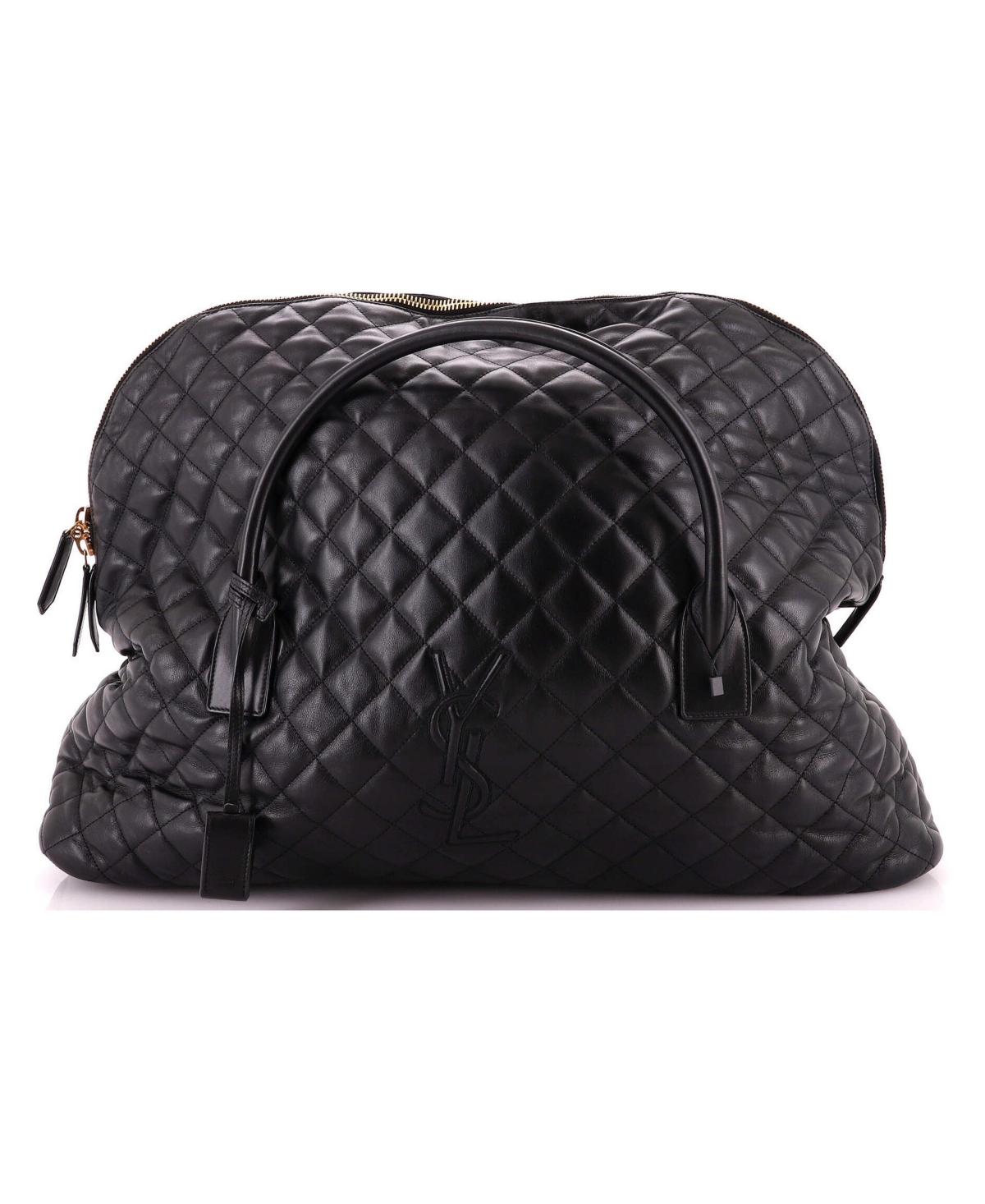 Pre-Owned Saint Laurent Es Giant Travel Bag Quilted Leather - Black