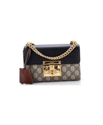 Small Padlock Shoulder Bag GG Coated Canvas and Leather