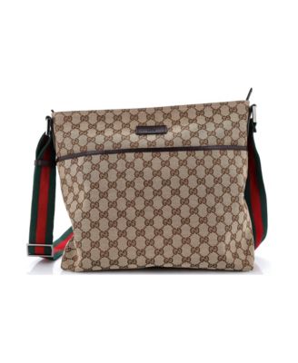 Medium Web Strap Zip Messenger Bag GG Canvas