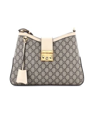 Medium Padlock Chain Shoulder Bag GG Coated Canvas with Leather