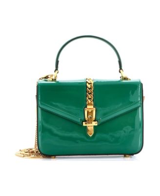 Gucci Mini Sylvie 1969 Top-Handle Patent Leather Bag
