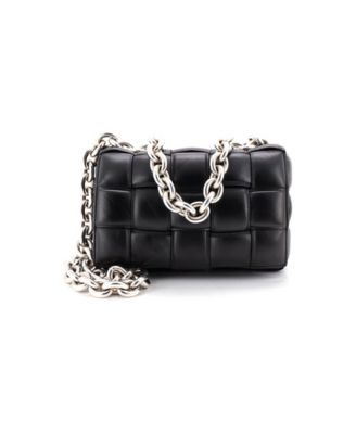 Cassette Chain Crossbody Bag Padded Maxi Intrecciato Leather