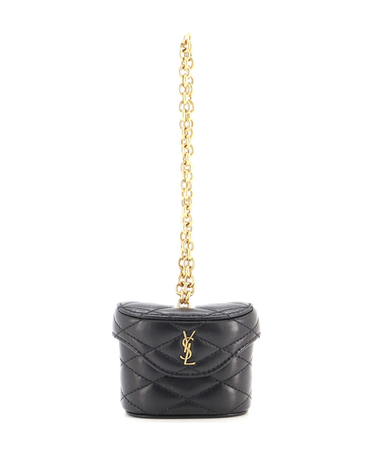 Pre-Owned Saint Laurent June Box Bag Charm Quilted Leather - Black