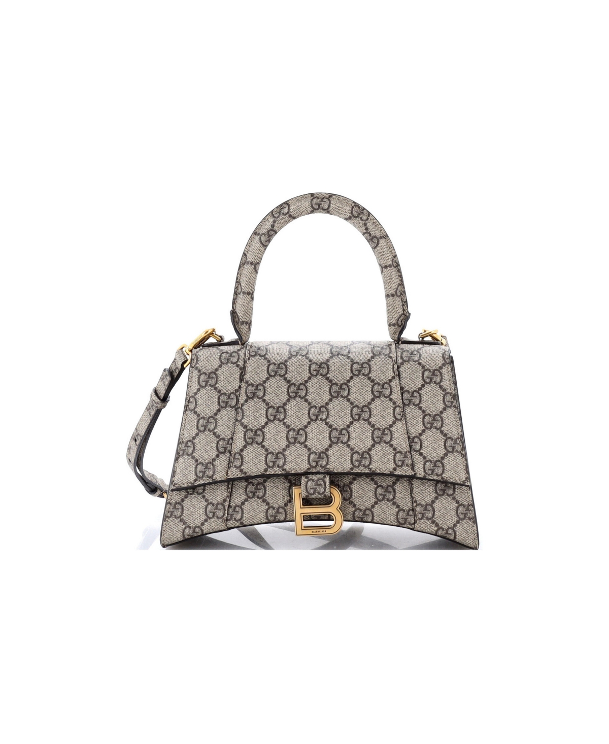 Pre-Owned Gucci Small x Balenciaga The Hacker Project Hourglass Top Handle Bag Gg Coated Canvas - Brown