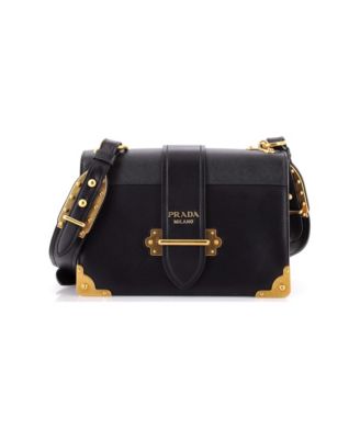Large Cahier Crossbody Bag Leather and Saffiano Leather
