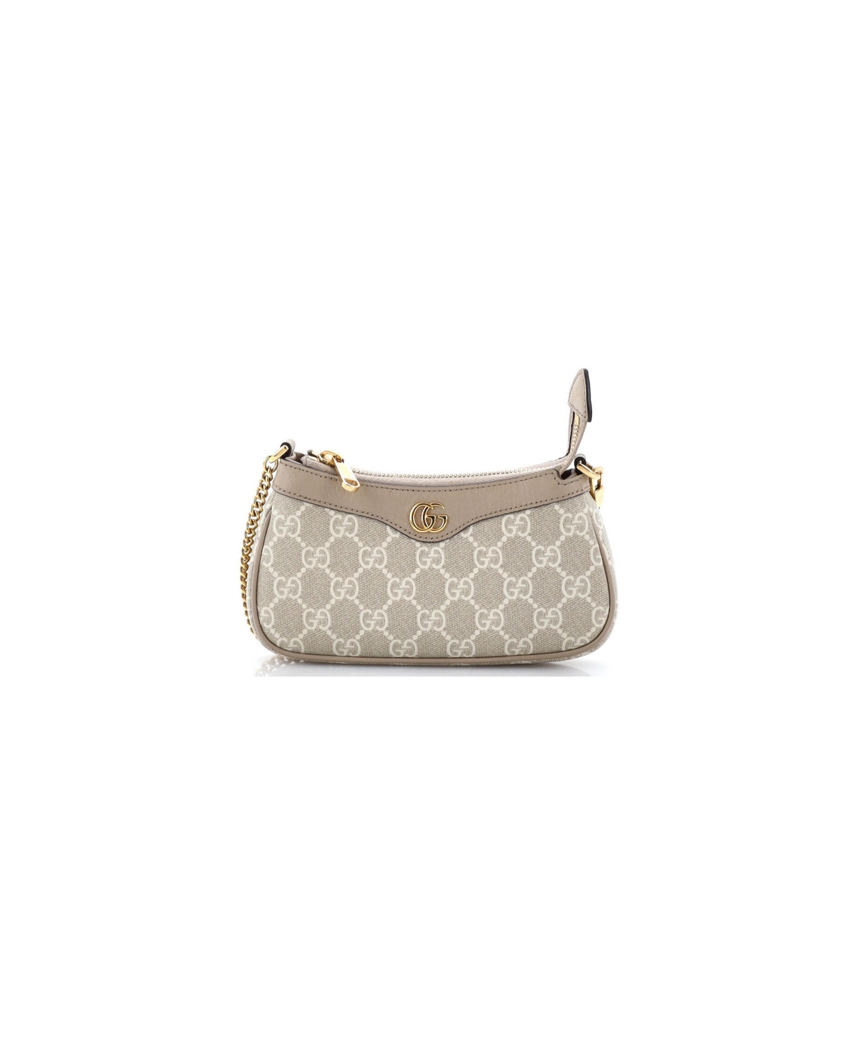 Pre-Owned Gucci Mini Ophidia Charm Shoulder Bag Gg Coated Canvas with Leather - Brown