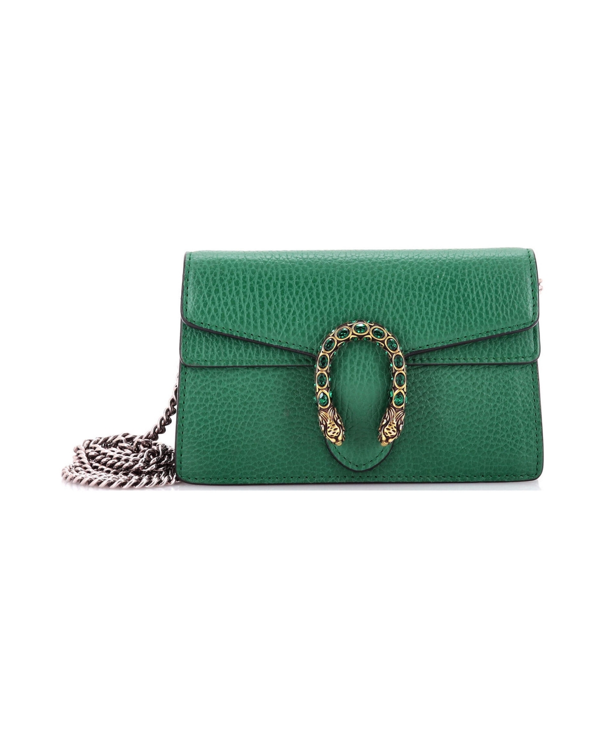Pre-Owned Gucci Super Mini Dionysus Bag Leather - Green