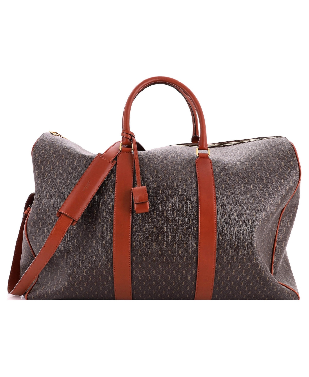 Pre-Owned Saint Laurent 72H Le Monogramme Duffle Bag Monogram All Over Coated Canvas and Leather - Brown
