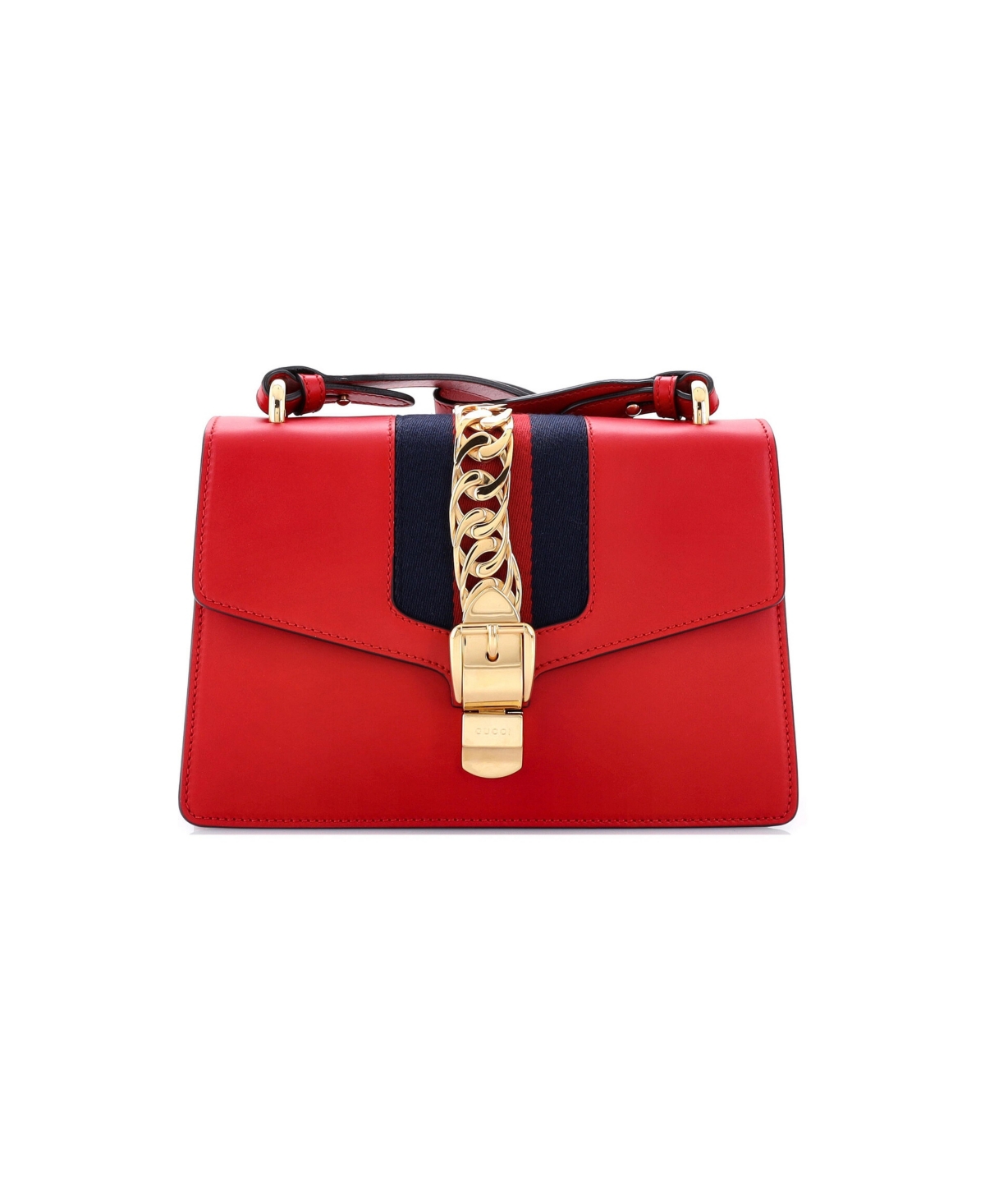 Pre-Owned Gucci Small Sylvie Shoulder Bag Leather - Red