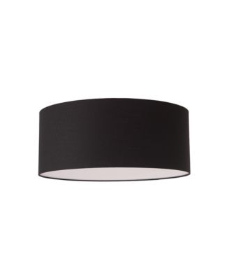 Stretch Flush Mount, Linen Drum Shade, Weathered Brass