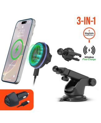 MaxCharge MagSafe-Compatible 15W Wireless Car Phone Mount for iPhone/Android
