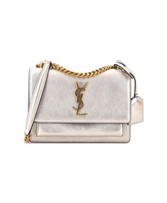 Small Sunset Crossbody Bag Crackled Metallic Leather