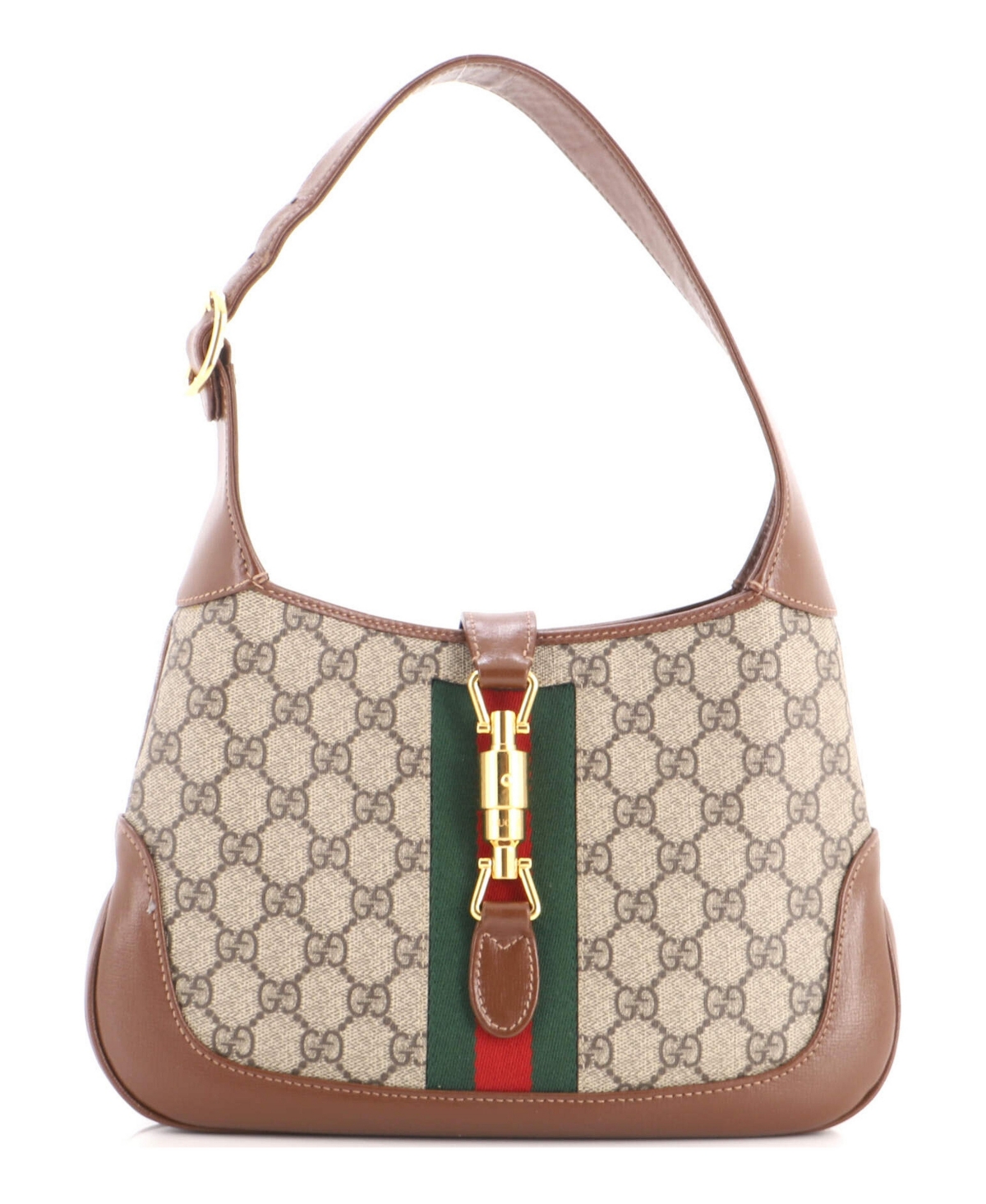 Pre-Owned Gucci Small Jackie 1961 Hobo Gg Coated Canvas - Brown