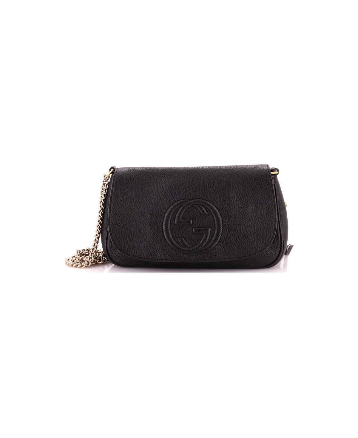 Pre-Owned Gucci Medium Soho Chain Crossbody Bag Leather - Black