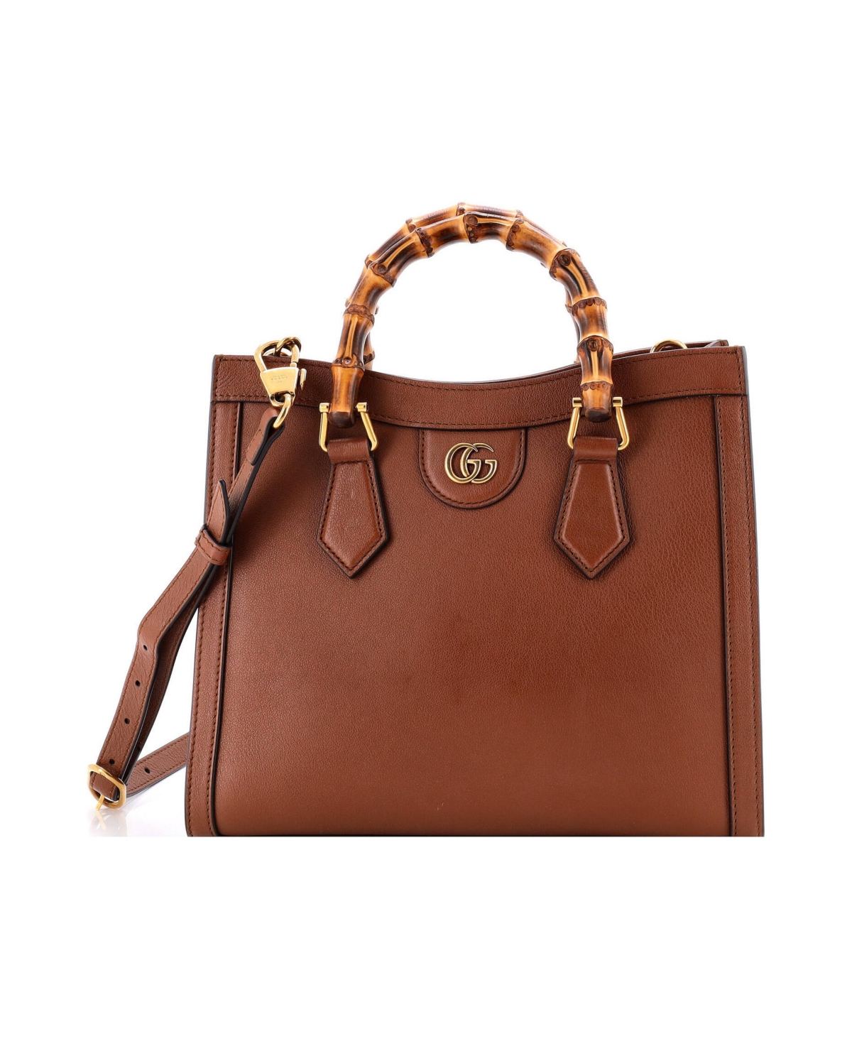 Pre-Owned Gucci Small Diana Nm Bamboo Handle Tote Leather - Brown