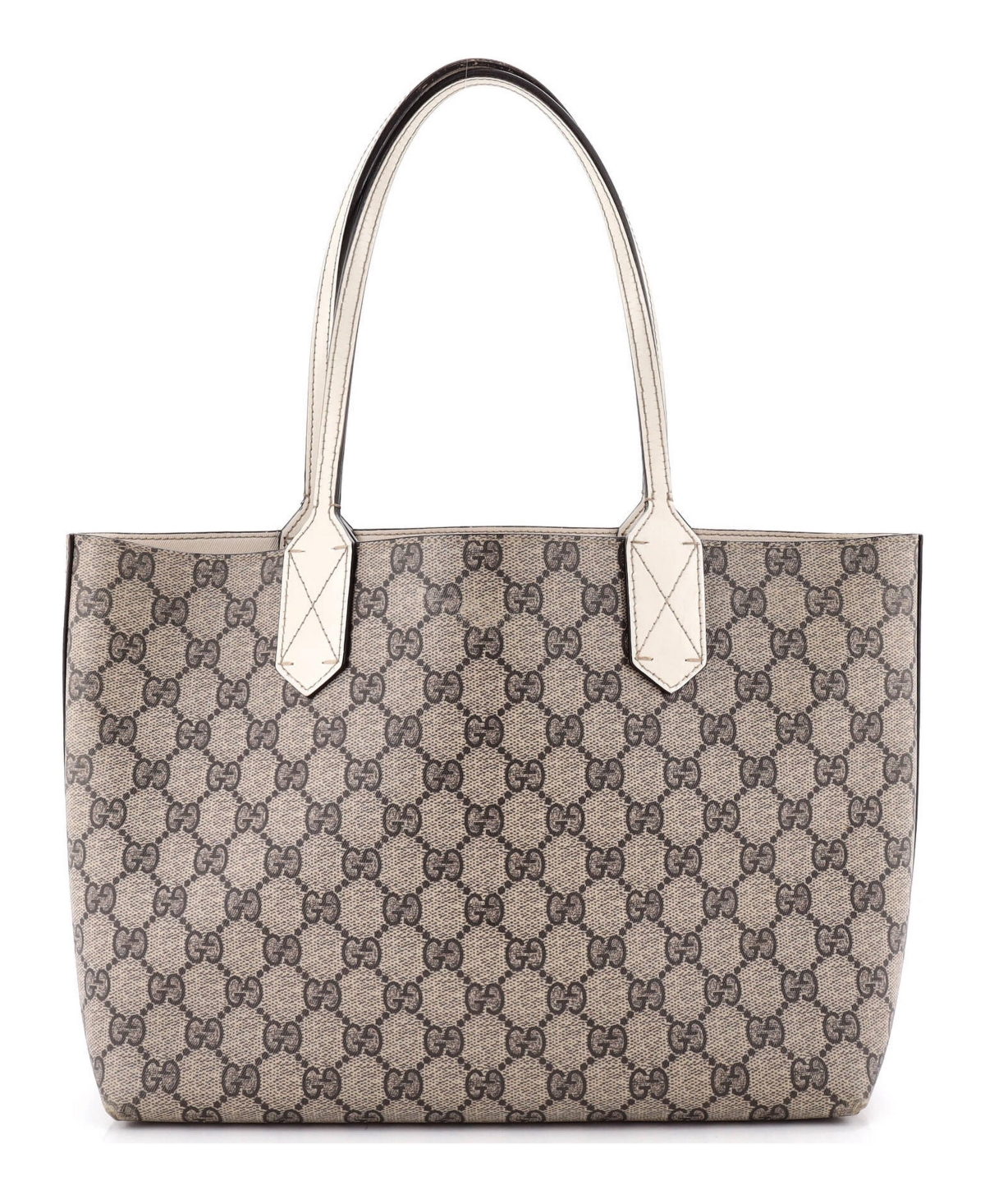 Pre-Owned Gucci Small Reversible Tote Gg Print Leather