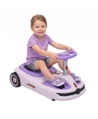 12V Electric Wiggle Car with Convertible Pull Handle, 66-lb Capacity, Ages 3-5
