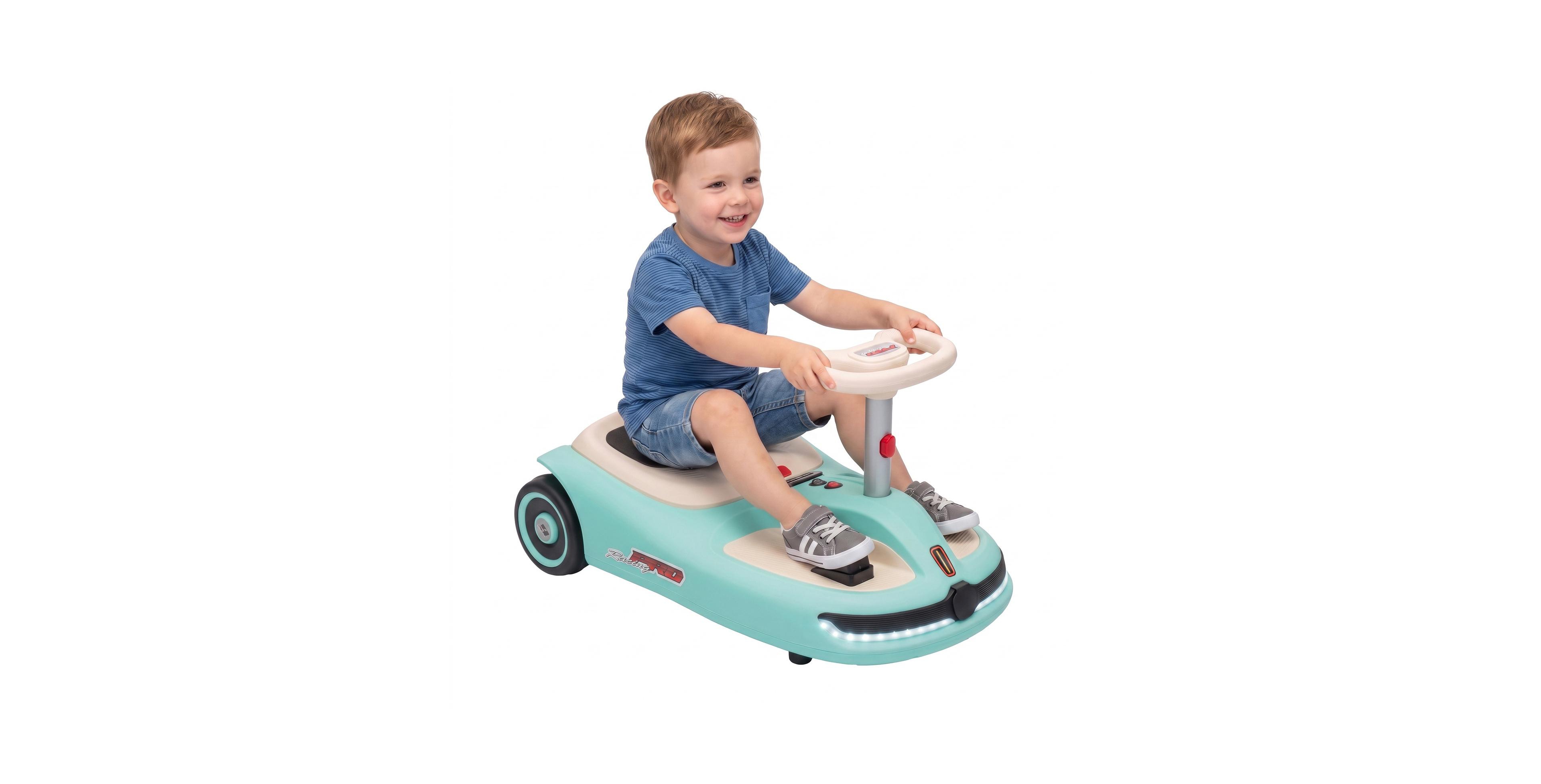 Glintex 12V Electric Wiggle Car with Convertible Pull Handle, 66-lb Capacity, Ages 3-5