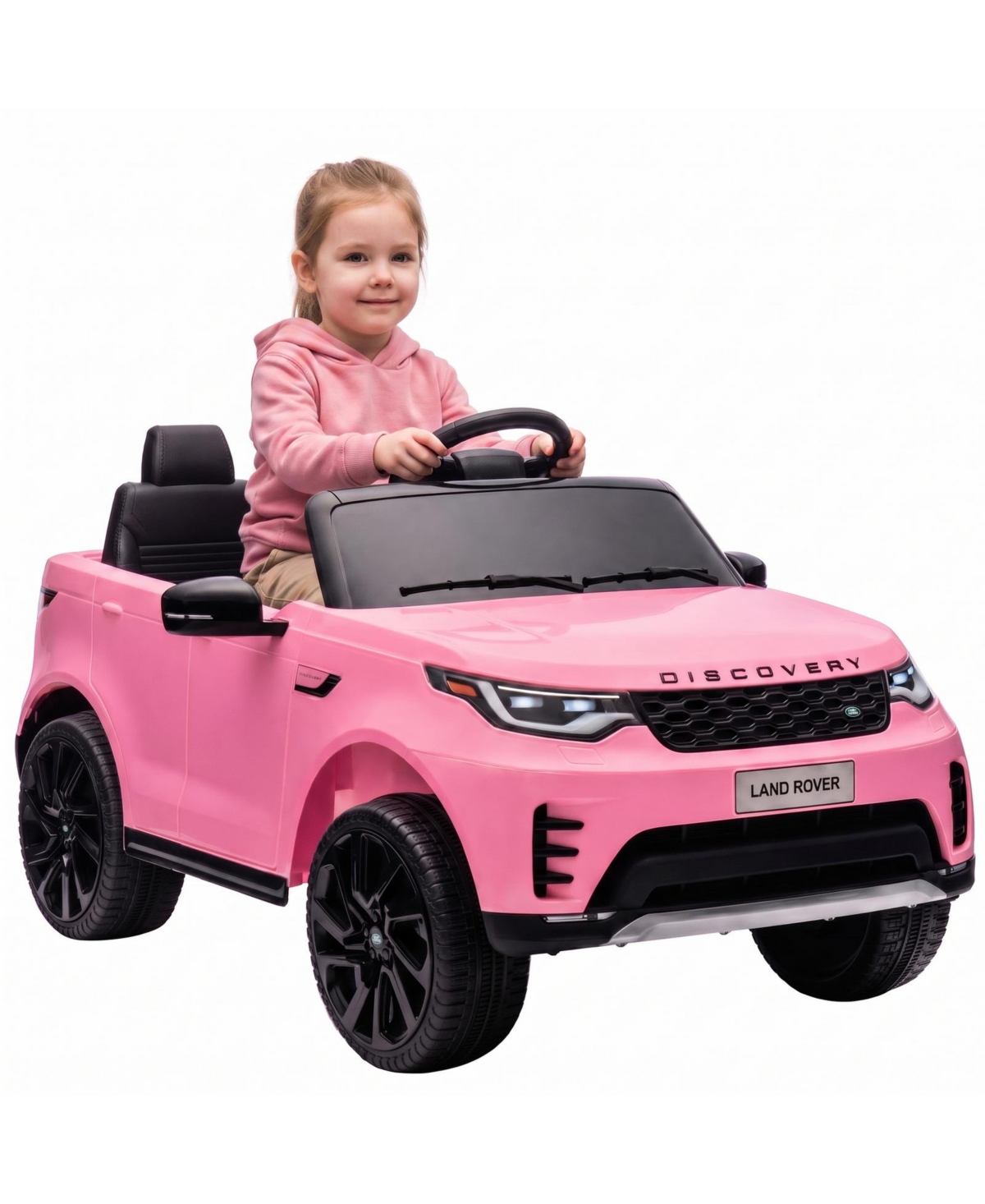 Glintex Licensed Land Rover Discovery 41.3-in 12V Dual-Motor Kids' Electric Ride-On Car with Parent Remote, 66-lb Capacity, Ages 3â6 - Pink