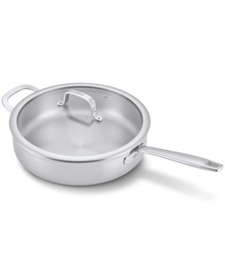 Maestro 4QT 5-Ply Stainless Steel Saute Pan with Lid, Induction Ready, Oven Safe to 500degree(s)F