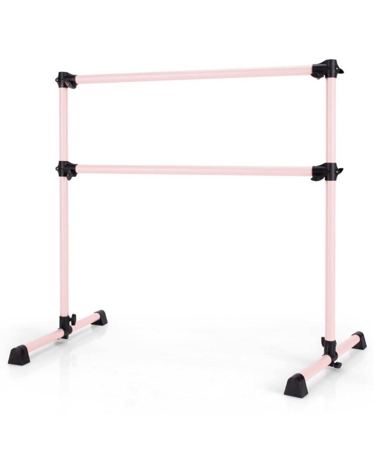 Sugift 4-Foot Double Ballet Barre Bar with Adjustable Height - Pink