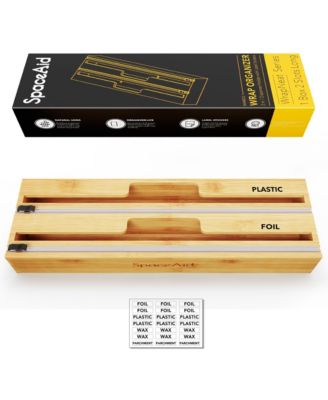 SpaceAid 2-in-1 LONG Wrap Organizer with Slide Cutter and Labels for ...