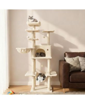 63in Large Cat Tree with Top Perch and Condo