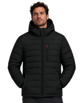 Men's Rail Quilted Sherpa-Lined Hood Jacket
