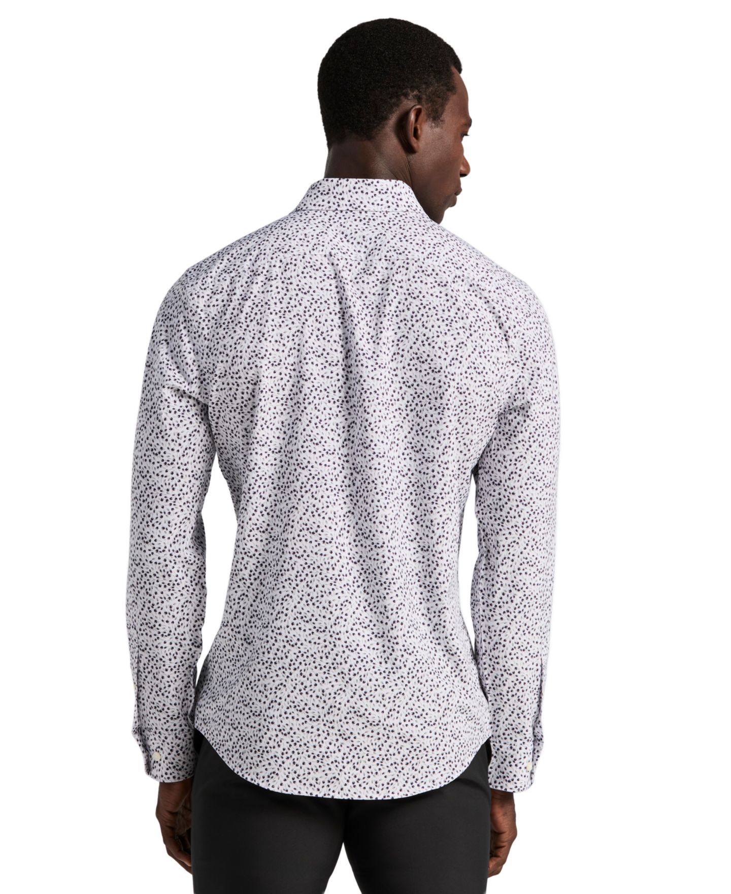 Мужская рубашка Perry Ellis Long-Sleeve Micro Floral Print, цвет: Nightshade — фото 5
